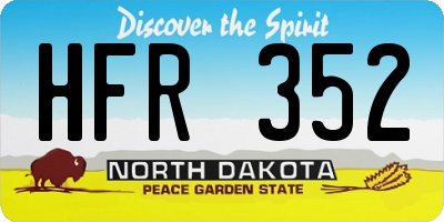 ND license plate HFR352