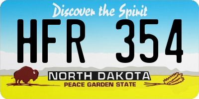 ND license plate HFR354
