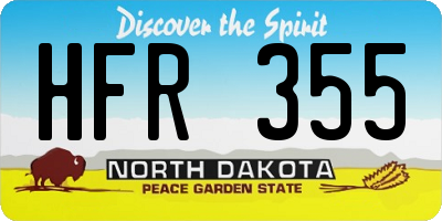 ND license plate HFR355