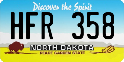 ND license plate HFR358
