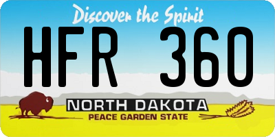 ND license plate HFR360