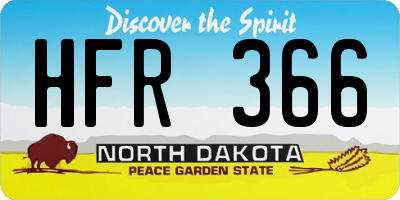 ND license plate HFR366