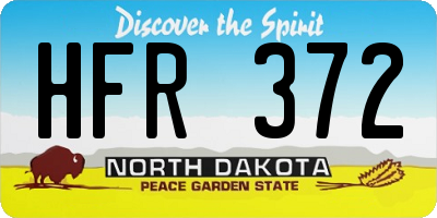 ND license plate HFR372