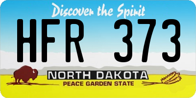 ND license plate HFR373