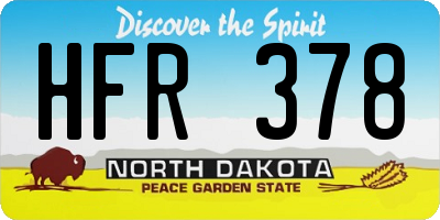 ND license plate HFR378