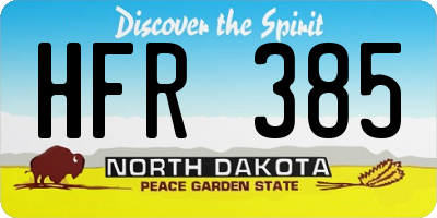 ND license plate HFR385