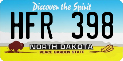 ND license plate HFR398