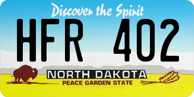 ND license plate HFR402