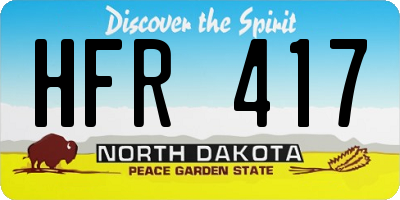 ND license plate HFR417