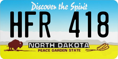 ND license plate HFR418