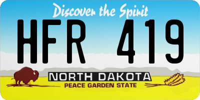 ND license plate HFR419