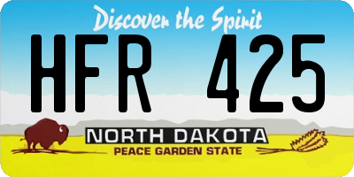 ND license plate HFR425