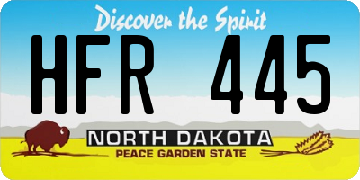 ND license plate HFR445