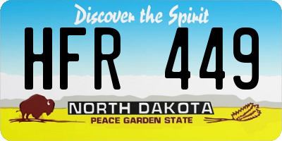 ND license plate HFR449