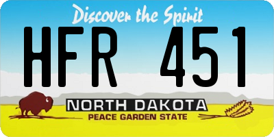 ND license plate HFR451