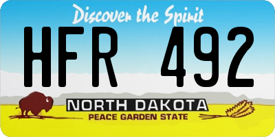 ND license plate HFR492