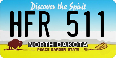 ND license plate HFR511