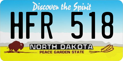 ND license plate HFR518