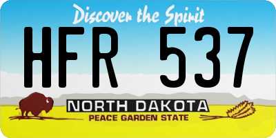 ND license plate HFR537