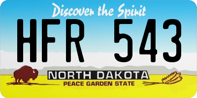 ND license plate HFR543