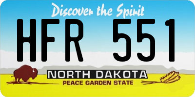 ND license plate HFR551