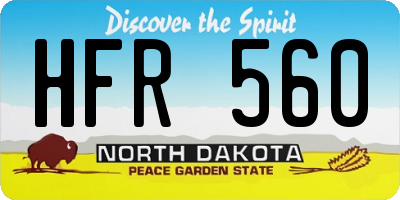 ND license plate HFR560
