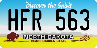ND license plate HFR563