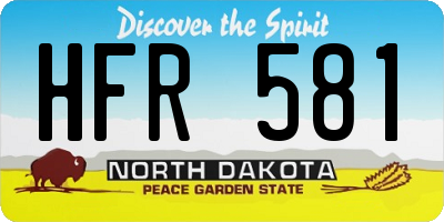 ND license plate HFR581