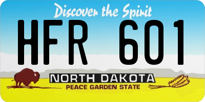 ND license plate HFR601