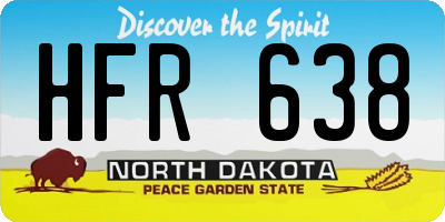 ND license plate HFR638