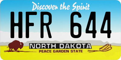 ND license plate HFR644