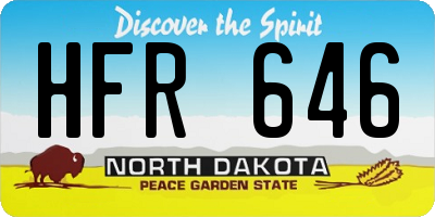 ND license plate HFR646