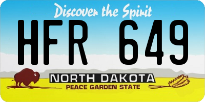 ND license plate HFR649