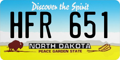 ND license plate HFR651