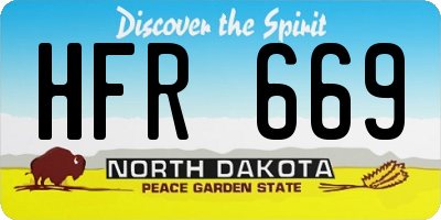 ND license plate HFR669