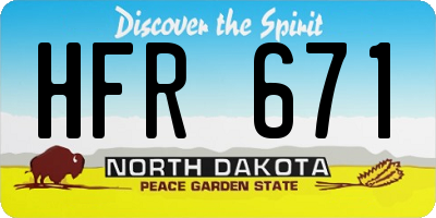 ND license plate HFR671