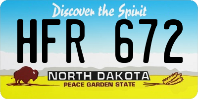 ND license plate HFR672