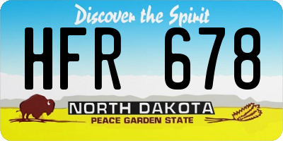 ND license plate HFR678