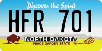 ND license plate HFR701