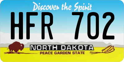 ND license plate HFR702
