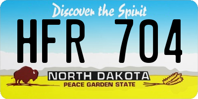 ND license plate HFR704