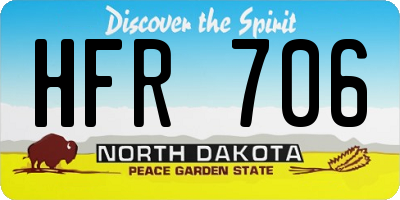 ND license plate HFR706