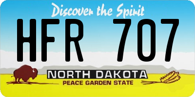 ND license plate HFR707