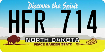 ND license plate HFR714