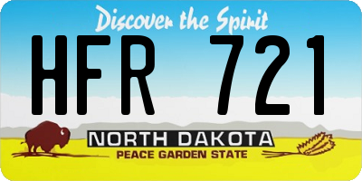 ND license plate HFR721