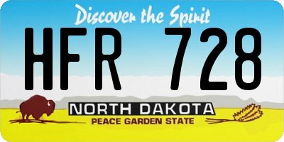 ND license plate HFR728