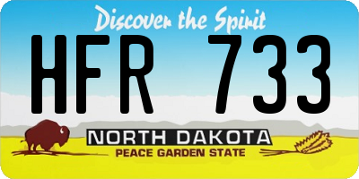 ND license plate HFR733