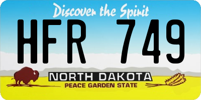 ND license plate HFR749