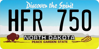 ND license plate HFR750