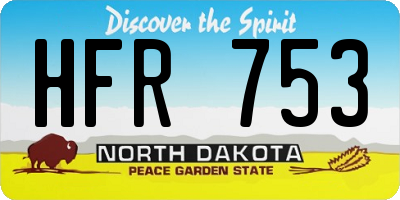 ND license plate HFR753